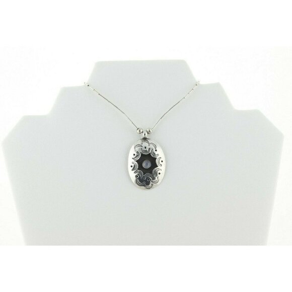 Sterling Silver Moonstone Liquid Beads Necklace 18 inch - Picture 6 of 8